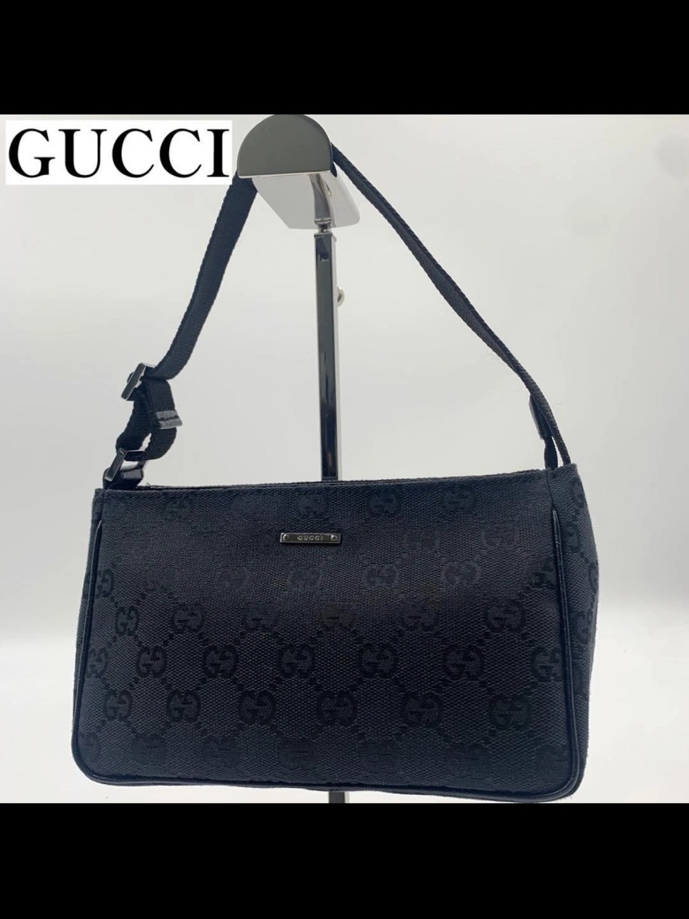 Gucci Black Monogram Shoulder Bag